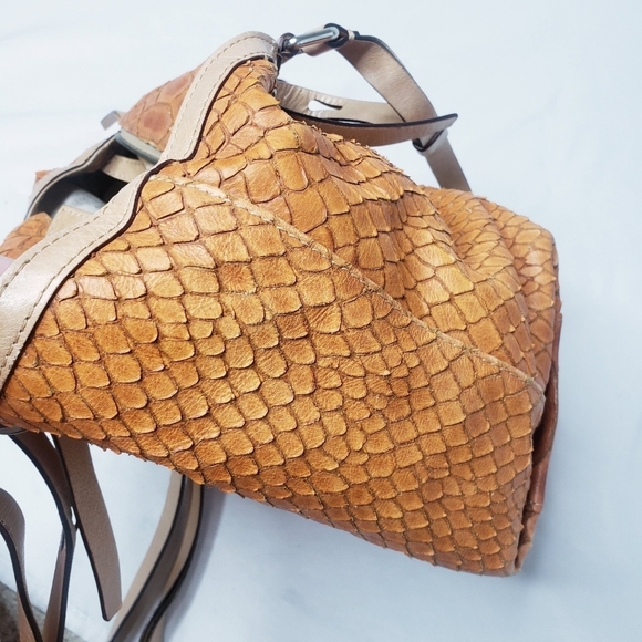 *Last Chance* Francesco Biasia Python Hobo Shoulder Bag Rare Snakeskin Leather - Picture 8 of 16